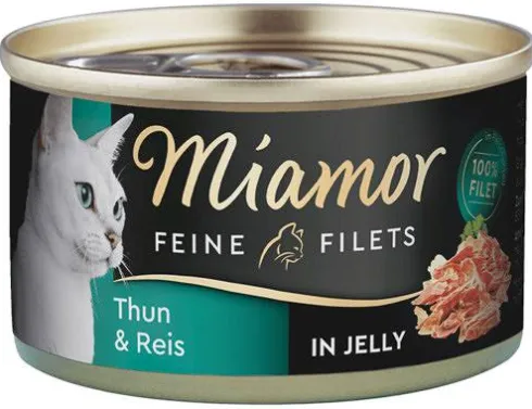 Miamor Feine Filets Adult Tuńczyk i ryż Mokra Karma dla kota op. 100g Puszka Pakiet 12szt.