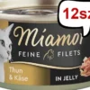 Miamor Feine Filets Adult Tuńczyk i ser Mokra Karma dla kota op. 100g Puszka Pakiet 12szt.