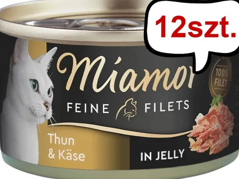 Miamor Feine Filets Adult Tuńczyk i ser Mokra Karma dla kota op. 100g Puszka Pakiet 12szt.