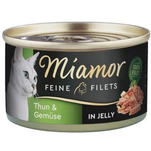 Miamor Feine Filets Adult Tuńczyk i warzywa Mokra Karma dla kota op. 100g Puszka Pakiet 12szt.