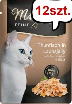 Miamor Feine Filets Adult Tuńczyk w łososiowej galaretce Mokra Karma dla kota op. 100g SASZETKA Pakiet 12szt.