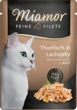 Miamor Feine Filets Adult Tuńczyk w łososiowej galaretce Mokra Karma dla kota op. 100g SASZETKA Pakiet 12szt.