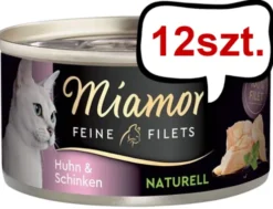 Miamor Feine Filets Naturell Adult Kurczak i szynka Mokra Karma dla kota op. 80g Pakiet 12szt. WYPRZEDAŻ