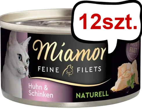Miamor Feine Filets Naturell Adult Kurczak i szynka Mokra Karma dla kota op. 80g Pakiet 12szt. WYPRZEDAŻ