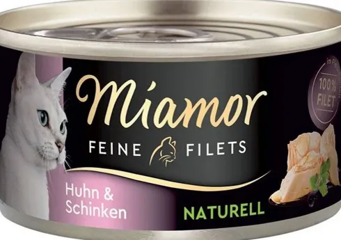 Miamor Feine Filets Naturell Adult Kurczak i szynka Mokra Karma dla kota op. 80g Pakiet 12szt. WYPRZEDAŻ