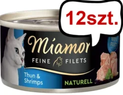 Miamor Feine Filets Naturell Adult Tuńczyk i krewetki Mokra Karma dla kota op. 80g Pakiet 12szt.