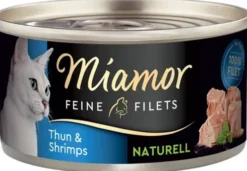 Miamor Feine Filets Naturell Adult Tuńczyk i krewetki Mokra Karma dla kota op. 80g Pakiet 12szt.