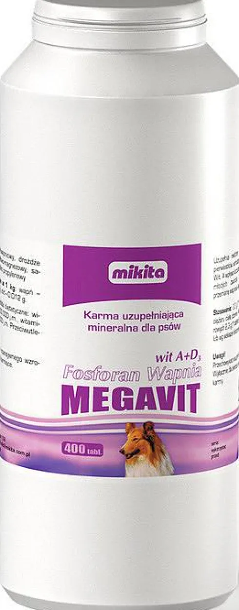 Mikita Preparat uzupełniający MEGAVIT Fosforan Wapnia A+D3 dla psa op. 400 tabletek