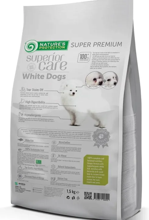 Nature's Protection Superior Care Junior Small White Fish Sucha Karma dla szczeniaka op. 1.5kg + Przysmak NP SC Snacks op.75g GRATIS