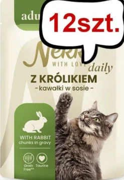 Nekko Daily Adult z królikiem w sosie Mokra Karma dla kota op. 85g Pakiet 12szt.