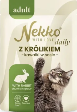 Nekko Daily Adult z królikiem w sosie Mokra Karma dla kota op. 85g Pakiet 12szt.