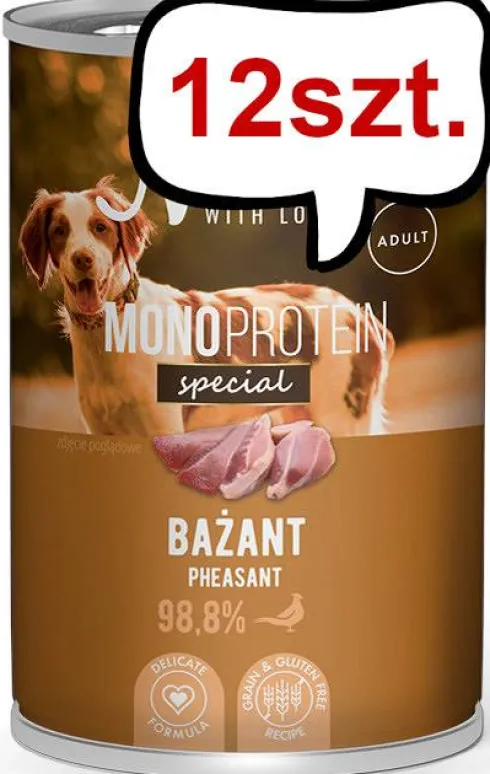 Nekko Monoprotein Special Adult Bażant Mokra Karma dla psa op. 400g Pakiet 12szt. WYPRZEDAŻ