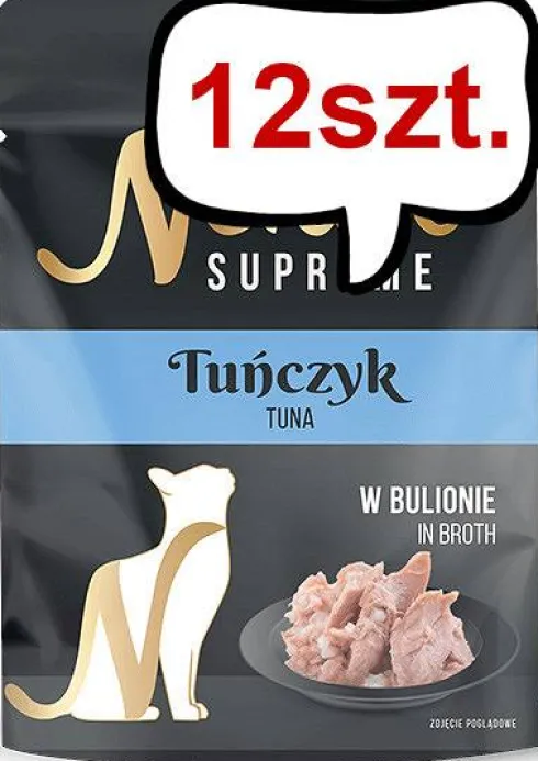 Nekko Supreme Adult Tuńczyk w bulionie Mokra Karma dla kota op. 70g Pakiet 12szt. WYPRZEDAŻ