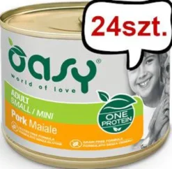 Oasy One Protein Adult Mini Pork Mokra Karma dla psa op. 200g Pakiet 24szt.