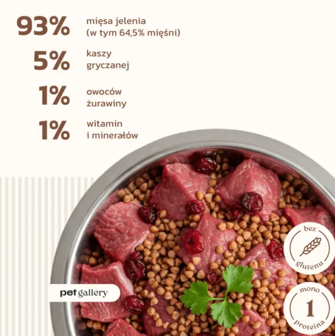 O'Canis Jeleń z kaszą gryczaną Mokra Karma dla psa op. 200g