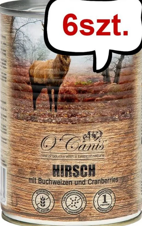 O'Canis Jeleń z kaszą gryczaną Mokra Karma dla psa op. 400g Pakiet 6szt.