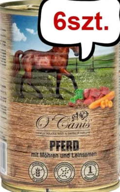 O'Canis Konina z WARZYWAMI i siemieniem lnianym Mokra Karma dla psa op. 400g Pakiet 6szt.