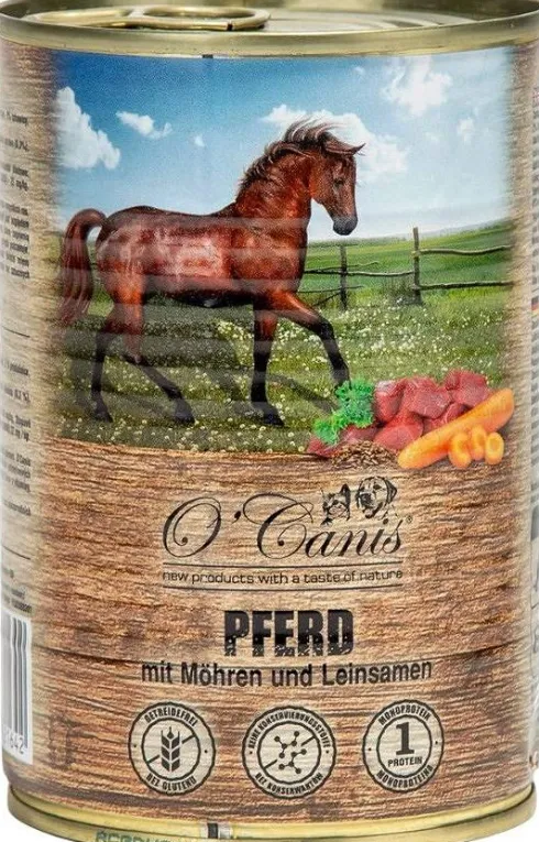 O'Canis Konina z WARZYWAMI i siemieniem lnianym Mokra Karma dla psa op. 800g Pakiet 6szt.