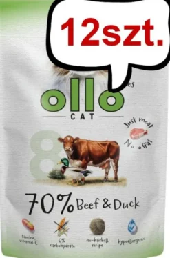 Ollo Cat Nr 8 Beef&Duck Mokra Karma dla kota op. 85g Pakiet 12szt.