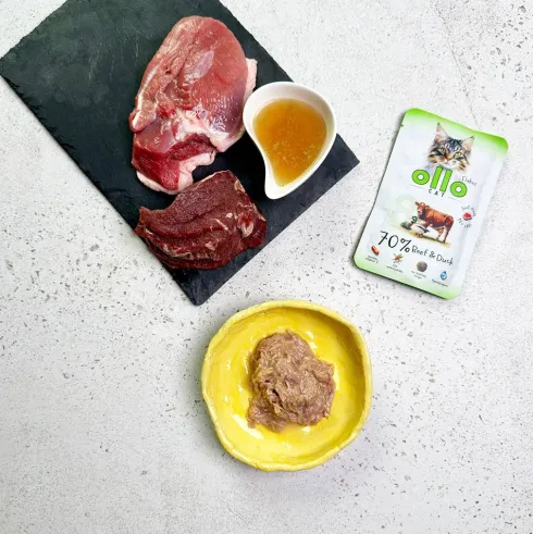 Ollo Cat Nr 8 Beef&Duck Mokra Karma dla kota op. 85g Pakiet 12szt.