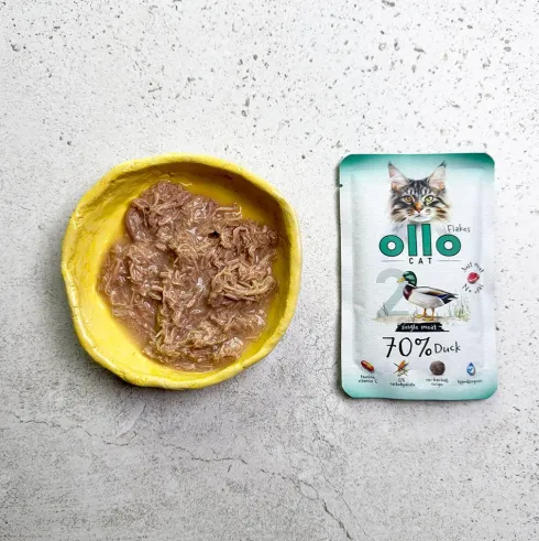 Ollo Cat Nr 2 Duck Mokra Karma dla kota op. 85g Pakiet 12szt.