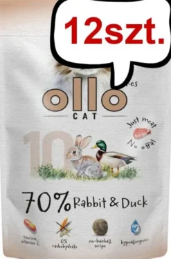 Ollo Cat Nr 10 Rabbit&Duck Mokra Karma dla kota op. 85g Pakiet 12szt.
