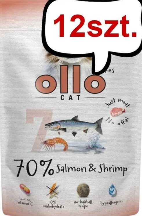 Ollo Cat Nr 7 Salmon&Shrimp Mokra Karma dla kota op. 85g Pakiet 12szt.
