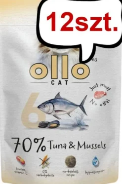 Ollo Cat Nr 6 Tuna&Mussels Mokra Karma dla kota op. 85g Pakiet 12szt.