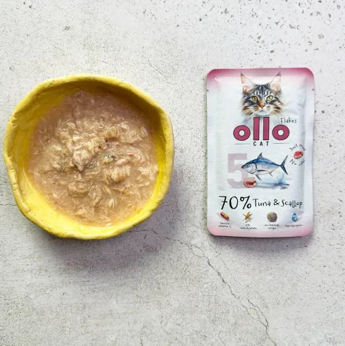 Ollo Cat Nr 5 Tuna&Sallop Mokra Karma dla kota op. 85g Pakiet 12szt.