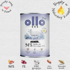 Ollo Plus Kolagen Lamb Mokra Karma dla psa op. 400g Pakiet 12szt.