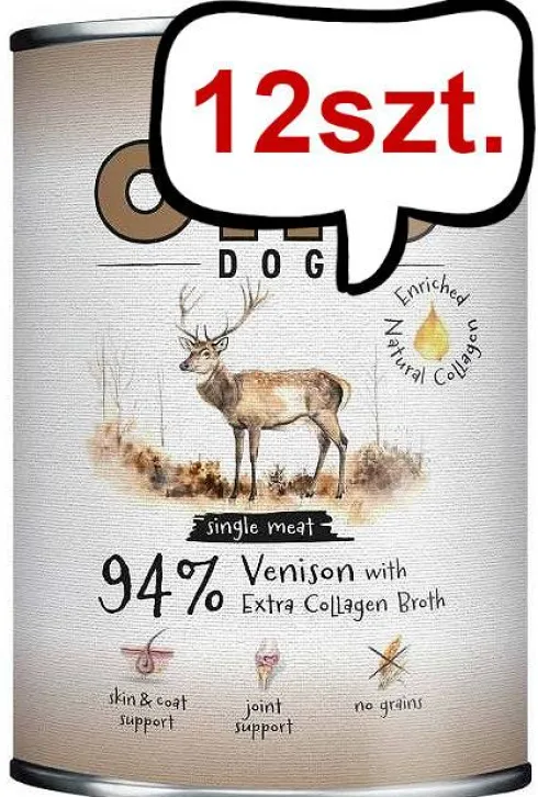 Ollo Plus Kolagen Venison Mokra Karma dla psa op. 400g Pakiet 12szt.