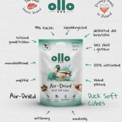 Ollo Przysmaki Air-Dried Duck Soft Cubes dla psa op. 80g