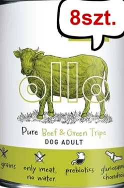 Ollo Pure Beef&Green Tripe Mokra Karma dla psa op. 400g Pakiet 8szt.