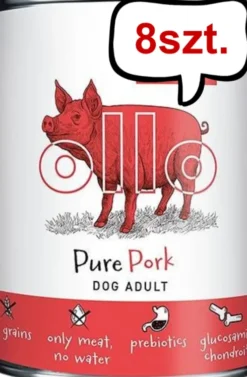 Ollo Pure Pork Mokra Karma dla psa op. 400g Pakiet 8szt.