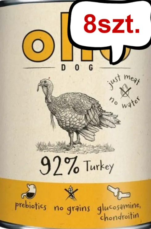 Ollo Pure Turkey Mokra Karma dla psa op. 400g Pakiet 8szt.