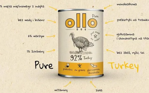 Ollo Pure Turkey Mokra Karma dla psa op. 400g Pakiet 8szt.