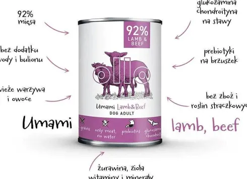 Ollo Umami Lamb&Beef Mokra Karma dla psa op. 400g