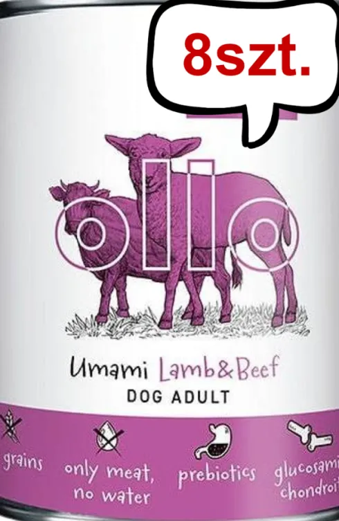 Ollo Umami Lamb&Beef Mokra Karma dla psa op. 400g Pakiet 8szt.