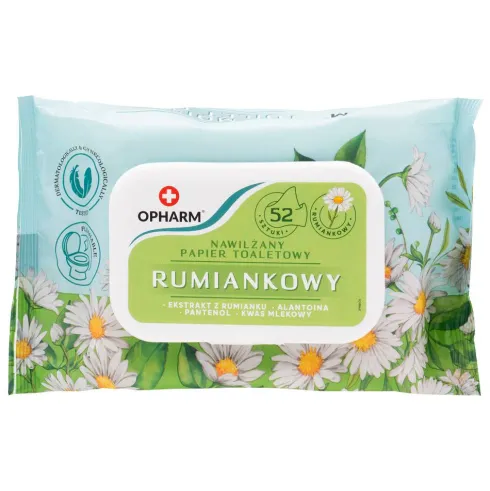 Opharm Nawilżany papier toaletowy Rumiankowy op. 52szt.