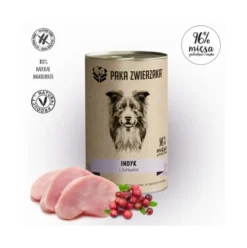 Paka Zwierzaka Indyk i żurawina Mokra karma dla psa op. 400g Pakiet 6szt.