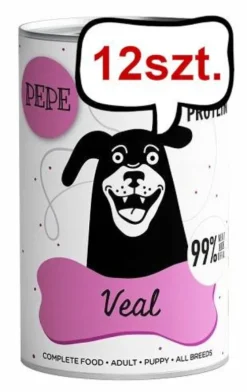 Paka Zwierzaka Pepe Cielęcina Mokra karma dla psa op. 400g Pakiet 12szt.+ Worek bawełniany GRATIS
