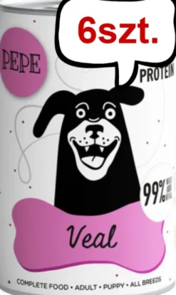 Paka Zwierzaka Pepe Cielęcina Mokra karma dla psa op. 400g Pakiet 12szt.+ Worek bawełniany GRATIS