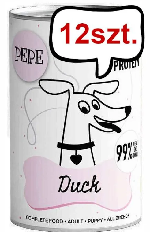 Paka Zwierzaka Pepe Kaczka Mokra karma dla psa op. 400g Pakiet 12szt. + Worek bawełniany GRATIS