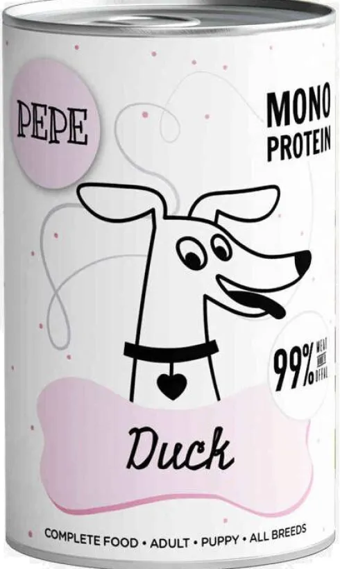 Paka Zwierzaka Pepe Kaczka Mokra karma dla psa op. 400g Pakiet 12szt. + Worek bawełniany GRATIS