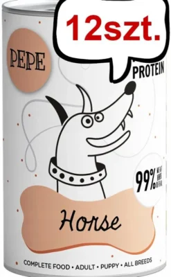 Paka Zwierzaka Pepe Konina Mokra karma dla psa op. 400g Pakiet 12szt. + Worek bawełniany GRATIS