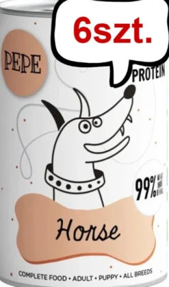 Paka Zwierzaka Pepe Konina Mokra karma dla psa op. 400g Pakiet 6szt.