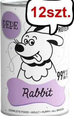 Paka Zwierzaka Pepe Królik Mokra karma dla psa op. 400g Pakiet 12szt. + Worek bawełniany GRATIS