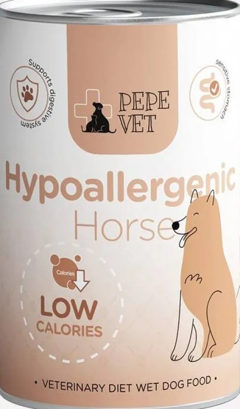 Paka Zwierzaka Pepe Vet Hypoallergenic Horse Mokra Karma dla psa op. 400g Pakiet 6szt.