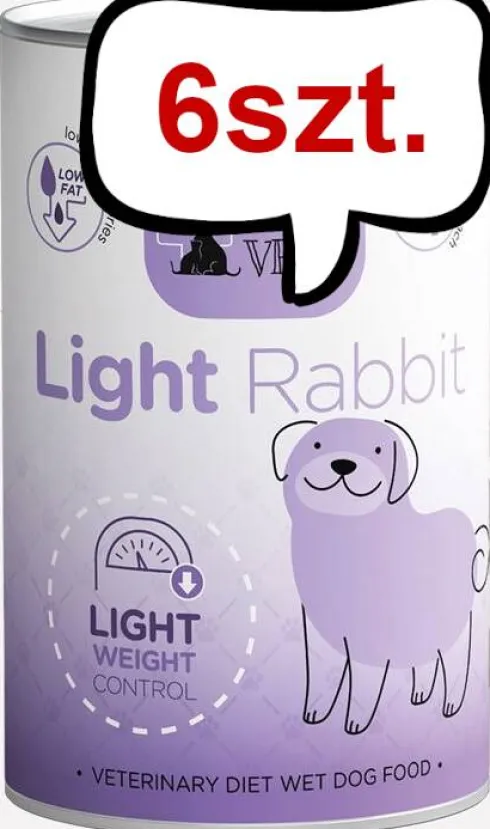 Paka Zwierzaka Pepe Vet Light Rabbit Mokra Karma dla psa op. 400g Pakiet 6szt.
