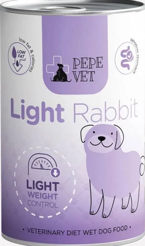 Paka Zwierzaka Pepe Vet Light Rabbit Mokra Karma dla psa op. 400g Pakiet 6szt.